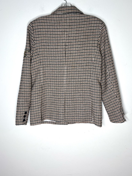 Anthropologie Applique Patches Houndstooth Blazer Sz S - Picture 9 of 11